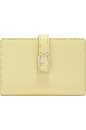 Furla Accessoires, Dames, Geel, ONE Size, Leer, Flow Compact Portemonnee