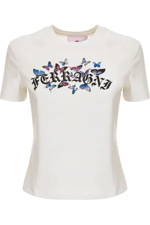 Chiara Ferragni Tops, Dames, Wit, XS, Katoen, T-shirts en Polo`s