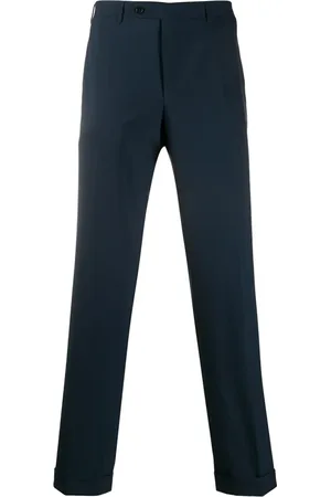 CANALI Broeken, Heren, Blauw, XL, Wol, Blauwe wollen slim-fit pantalon