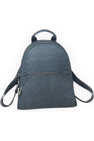 Borbonese Tassen, Dames, Blauw, ONE Size, Nylon, Stijlvolle Medium Rugzak