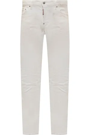 Dsquared2 Jeans, Heren, Wit, XL, Katoen, Paint Splatter Straight-Leg Skinny Jeans