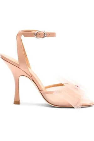 Stuart Weitzman Schoenen, Dames, Oranje, 36 1/2 EU, Leer, Blushing Bow 100 Sandaal
