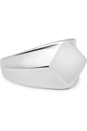 Nialaya Accessoires, Heren, Grijs, 62 MM, Vierkante Roestvrijstalen Ring