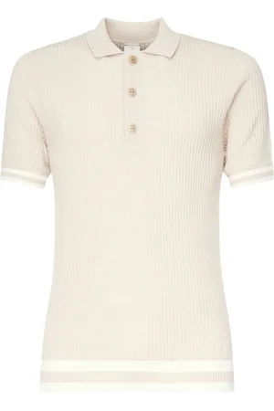 ELEVENTY Tops, Heren, , L, Katoen, Zandkleurig katoenen poloshirt