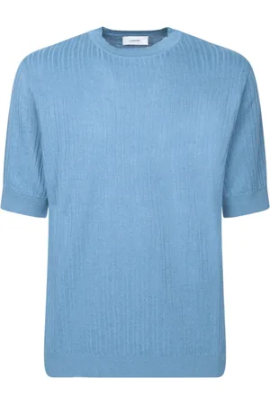 LARDINI Tops, Heren, Blauw, M, Katoen, Blauw T-shirt