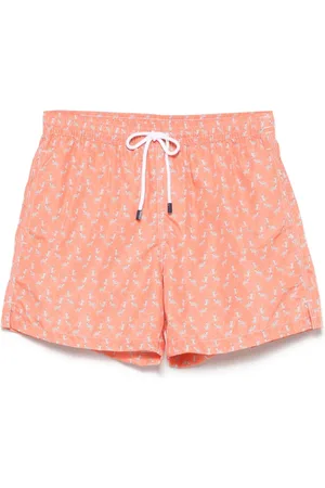 FEDELI Badkleding, Heren, Oranje, M, Polyester, Zwemshorts met elastische band