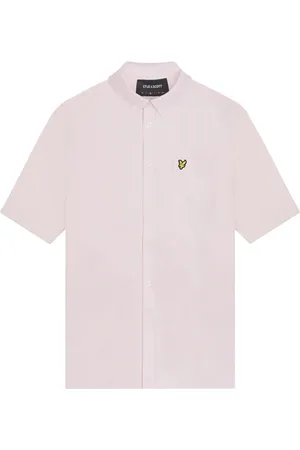Lyle & Scott Overhemden, Heren, Roze, XL, Katoen, Woven overhemd korte mouw Oxford shirt