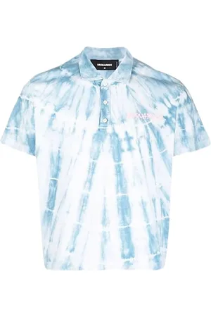 Dsquared2 Tops, Heren, Blauw, M, Katoen, Polo Shirt met Korte Mouwen