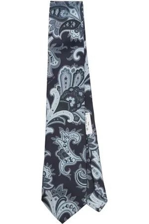 Etro Accessoires, Heren, Blauw, ONE Size, Marineblauwe Jacquard Stropdas met Patroon