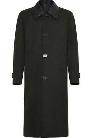 Fendi Mantels, Heren, Zwart, M, Wol, Single-Breasted Jas