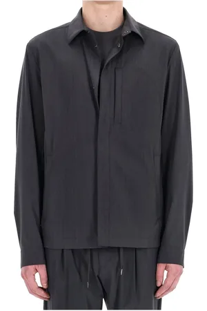 HERNO Jassen, Heren, Grijs, XL, Wol, Grijze Technische Overhemdjacket
