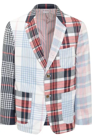 Thom Browne Jassen, Heren, Veelkleurig, L, Gestreepte Blazer Jas