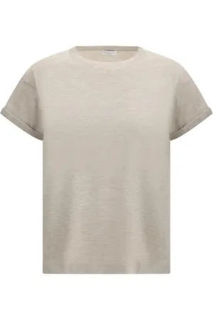 Brunello Cucinelli Tops, Dames, , S, Kasjmier, Cashmere Glitter T-Shirt