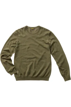 Blauer Sweatshirts & Hoodies, Heren, Groen, M, Katoen, Katoenen Jersey Sweatshirt