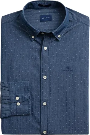 GANT Overhemden, Heren, Blauw, 2Xl, Katoen, Casual overhemd