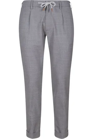ELEVENTY Broeken, Heren, Grijs, W34, Wol, Wollen joggingbroek met trekkoord