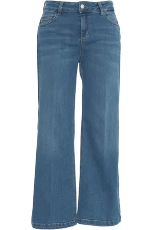 Liu Jo Jeans, Dames, Blauw, W26, Denim, Blauwe Wide Leg Cropped Jeans