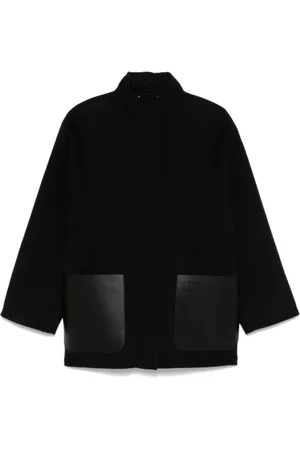 Fendi Jassen, Dames, Zwart, S, Wol, Zwarte getextureerde jas van wolmix