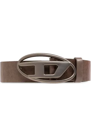 Diesel Accessoires, unisex, Bruin, 110 CM, Leer, Belt Oval D Logo