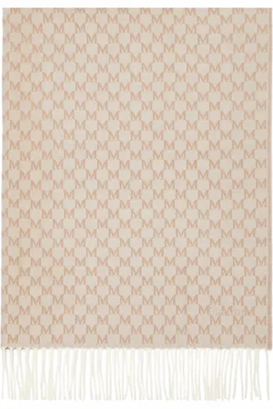 Max Mara Accessoires, Dames, , ONE Size, Wol, Luxueuze wollen sjaal met monogrampatroon
