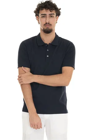 FAY Tops, Heren, Blauw, S, Katoen, Jersey Polo Shirt met Armlogo
