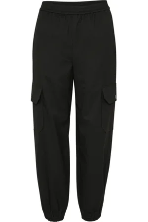 Part Two Broeken, Dames, Zwart, M, Polyester, Elastische Taille Zwarte Broek Jeninepw