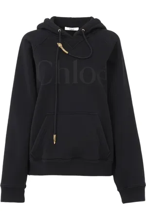 Chloé Sweatshirts & Hoodies, Dames, Zwart, S, Katoen, Zwarte sweater met kangoeroezak