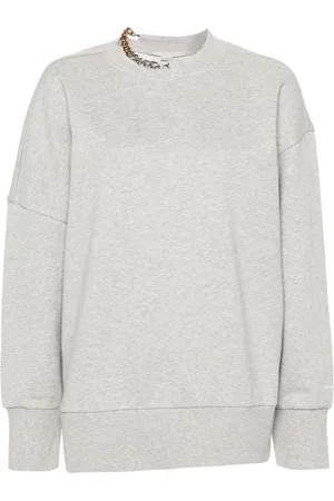 Stella McCartney Sweatshirts & Hoodies, Dames, Grijs, S, Leer, Lichtgrijze gemêleerde sweatshirt