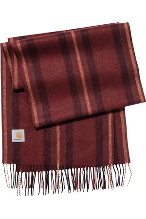 Carhartt Accessoires, Heren, Rood, ONE Size, Wol, Gestreeepte wollen sjaal
