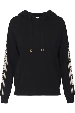 Elisabetta Franchi Sweatshirts & Hoodies, Dames, Zwart, S, Katoen, Multikleur Stijlvolle Dames Sweater