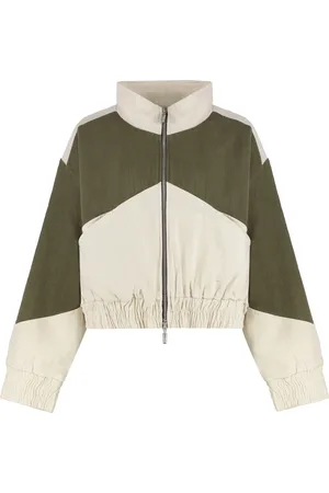 Rhude Jassen, Dames, Veelkleurig, L, Katoen, Katoenen sweatshirt met volledige rits en elastische zoom