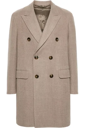 CANALI Mantels, Heren, , L, Wol, Double Breasted Wollen Jas