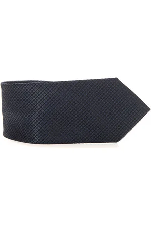 Emporio Armani Accessoires, Heren, Blauw, ONE Size, Diamond Pattern Zijden Stropdas