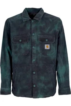 Carhartt Overhemden, Heren, Groen, S, Katoen, Velvet Long Sleeve Shirt Jacket
