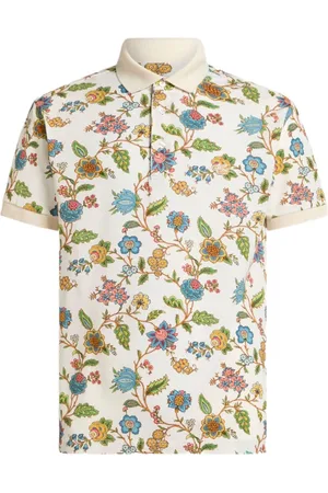 Etro Tops, Heren, Veelkleurig, 2Xl, Katoen, Floral Polo Shirt met Korte Mouwen
