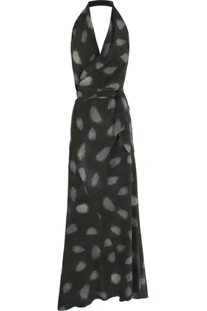 Cortana Kleedjes, Dames, Veelkleurig, L, Molly, zijden mint print jurk