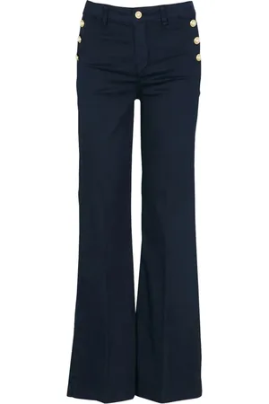 Liu Jo Jeans, Dames, Blauw, W30, Katoen, Wijde Pijp Geknoopte Damesbroek