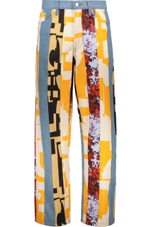 DRIES VAN NOTEN Jeans, Heren, Veelkleurig, W30, Katoen, Contrast Insert Jeans
