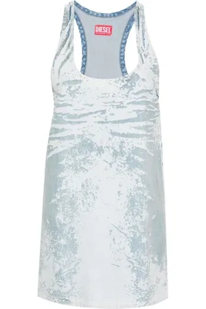 Diesel Kleedjes, Dames, Blauw, M, Katoen, Purva Jurk