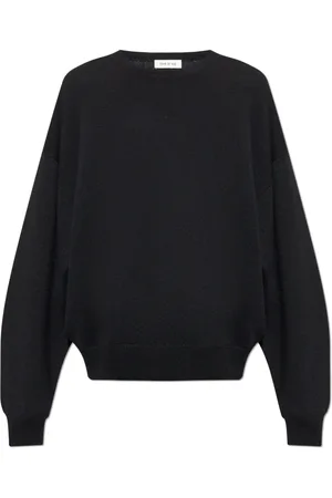 FEAR OF GOD Truien, Heren, Zwart, L, Wol, Fijngebreide Crewneck