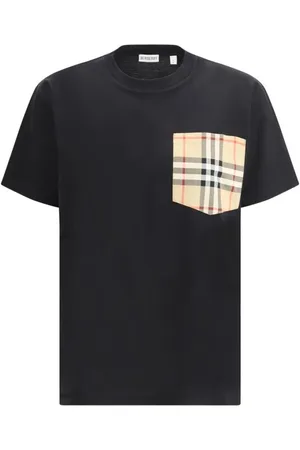 Burberry Tops, Dames, Zwart, M, T-shirt met Zak met Ruitjespatroon