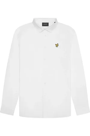 Lyle & Scott Overhemden, Heren, Wit, M, Poplin Overhemd met Lange Mouwen