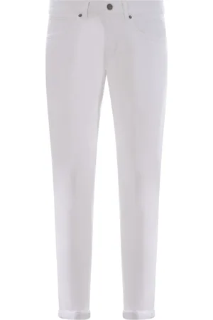 Dondup Jeans, Heren, Wit, W31, Denim, George Slim-Fit Witte Stretch Denim Jeans