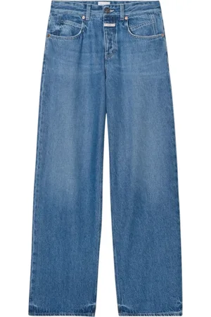 Closed Jeans, Dames, Blauw, W25 L30, Katoen, Wijde pasvorm jeans in vintage wassing