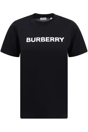 Burberry Tops, Dames, Zwart, M, Katoen, Katoenen T-shirt
