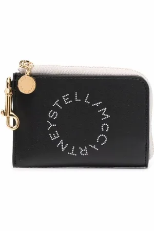Stella McCartney Accessoires, Dames, Zwart, ONE Size, Polyester, Bicolor Logo Cardholder
