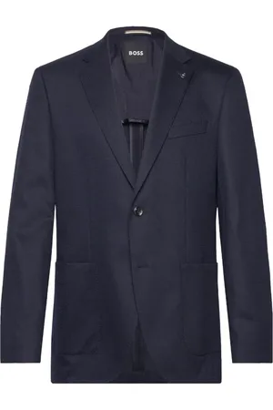 HUGO BOSS Jassen, Heren, Blauw, 5Xl, Wol, Klassieke Navy Blazer met Wol