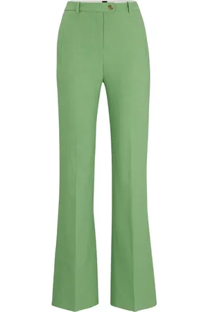 HUGO BOSS Broeken, Dames, Groen, M, Slim Fit Flared Broek