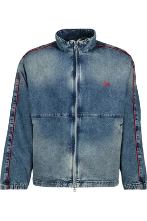 Diesel Jassen, Heren, Blauw, L, Denim, Denim Jas Lente-Zomer 2025