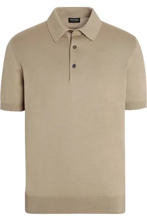 Ermenegildo Zegna Tops, Heren, Bruin, M, N02 Polo Shirt Klassieke Stijl